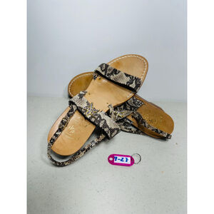 MADE IN ITALY Il Sandalo Caprese 40 ,9 Snakeskin Silver Leather Handmade Sandals